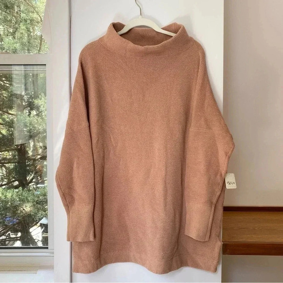 NWT Free People Ottoman Slouchy Tunic Sweater Cafe Cream Tan Small Oversized - Picture 6 of 9
